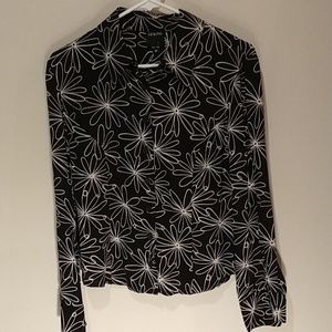 Catalyst Daisy Blouse Black and White Long Sleeve